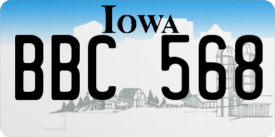 IA license plate BBC568