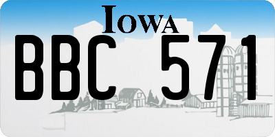IA license plate BBC571