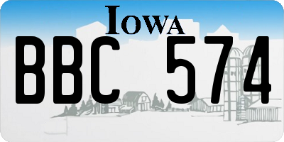 IA license plate BBC574