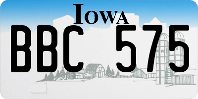 IA license plate BBC575