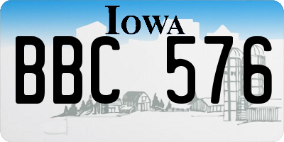 IA license plate BBC576