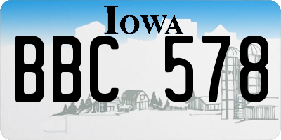 IA license plate BBC578