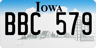 IA license plate BBC579