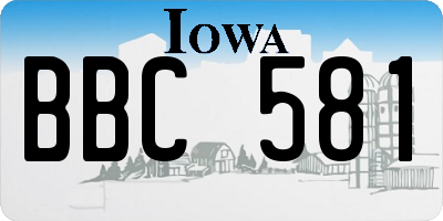 IA license plate BBC581