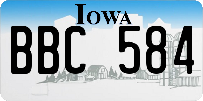 IA license plate BBC584