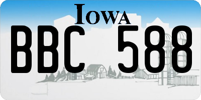 IA license plate BBC588