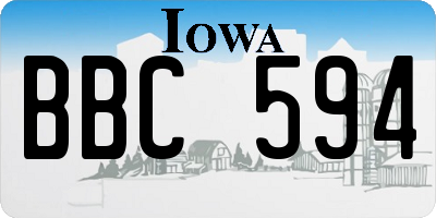 IA license plate BBC594