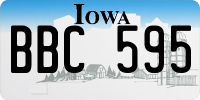 IA license plate BBC595