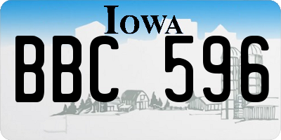 IA license plate BBC596