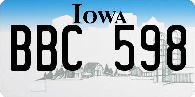 IA license plate BBC598