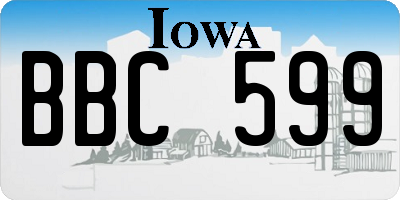 IA license plate BBC599