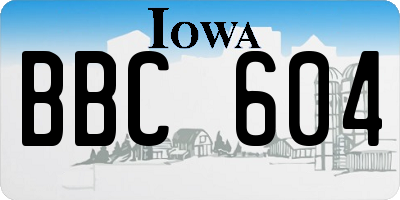 IA license plate BBC604