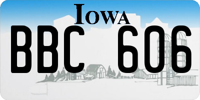 IA license plate BBC606