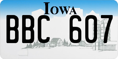 IA license plate BBC607