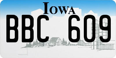 IA license plate BBC609
