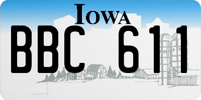 IA license plate BBC611