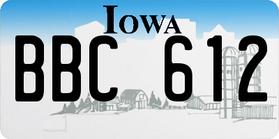 IA license plate BBC612
