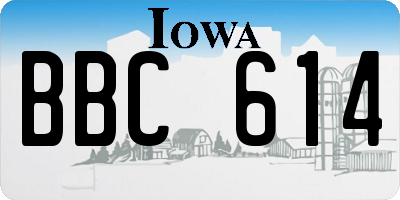 IA license plate BBC614