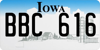 IA license plate BBC616