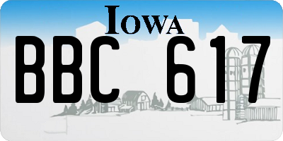 IA license plate BBC617