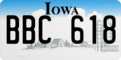 IA license plate BBC618
