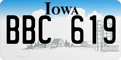 IA license plate BBC619