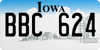 IA license plate BBC624