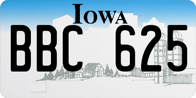 IA license plate BBC625