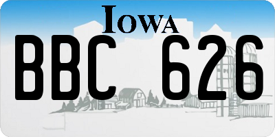IA license plate BBC626