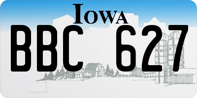 IA license plate BBC627