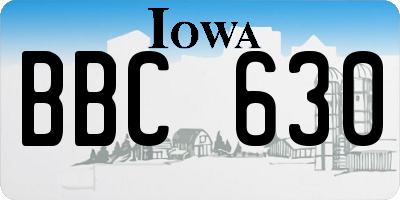 IA license plate BBC630