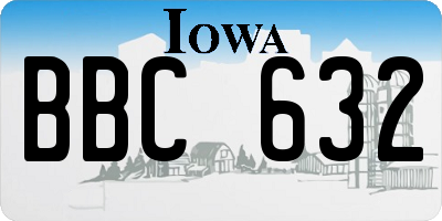 IA license plate BBC632