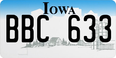 IA license plate BBC633