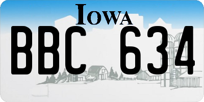 IA license plate BBC634