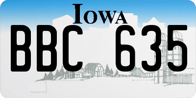 IA license plate BBC635