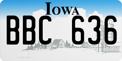 IA license plate BBC636