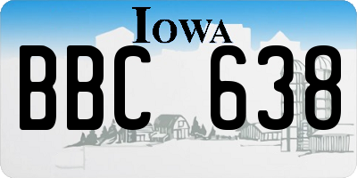 IA license plate BBC638