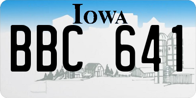 IA license plate BBC641