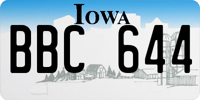 IA license plate BBC644