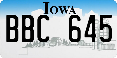 IA license plate BBC645