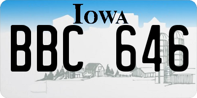 IA license plate BBC646