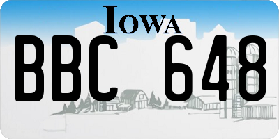 IA license plate BBC648