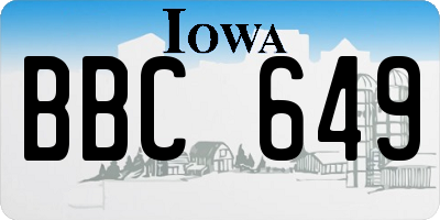IA license plate BBC649