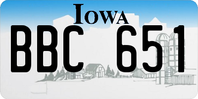 IA license plate BBC651