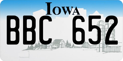 IA license plate BBC652