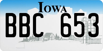 IA license plate BBC653