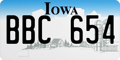 IA license plate BBC654
