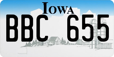 IA license plate BBC655