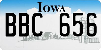 IA license plate BBC656