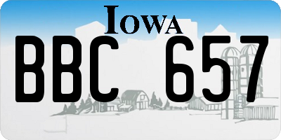 IA license plate BBC657